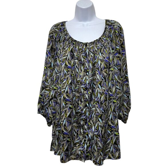 Women's 2X-Plus Size Button Top Half Sleeve Light Weight Design By-George Woman - Picture 1 of 3